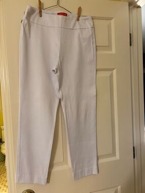 White Pique Pull-On Pants